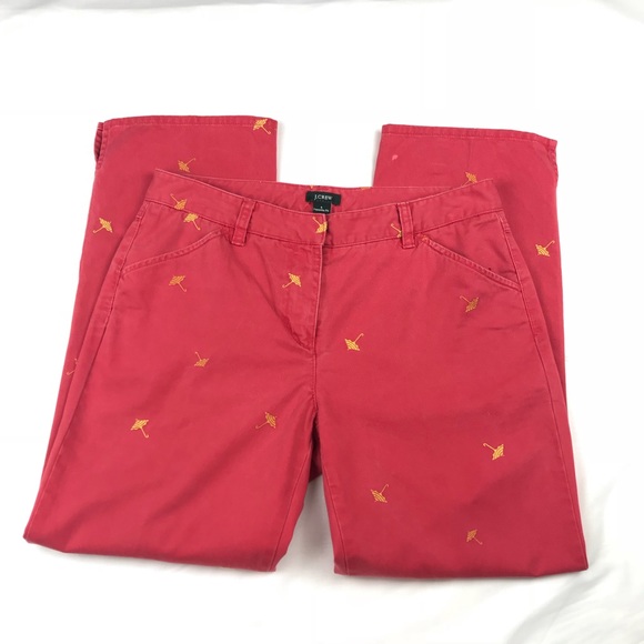 J. Crew Favorite Fit Umbrella Print Cropped Pants - Picture 2 of 5